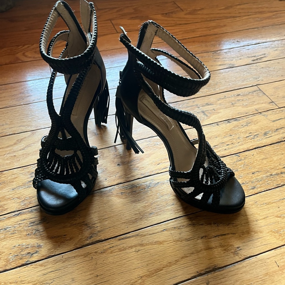 BCBG Paris Black Strappy Heels - Picture 3 of 5
